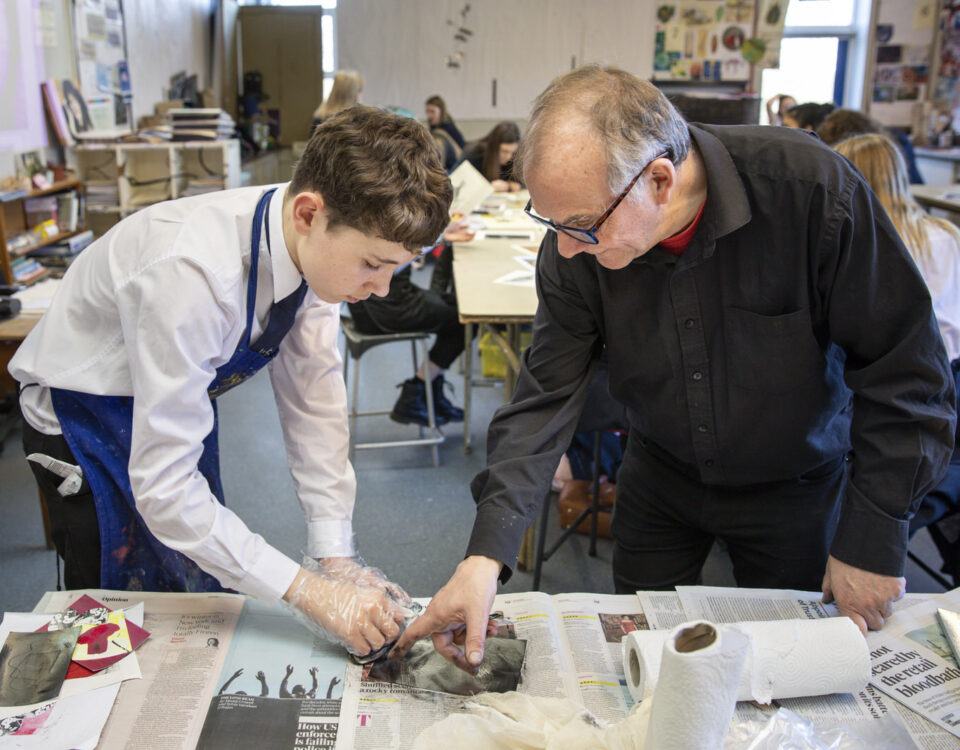 A teacher and student discuss creative practice