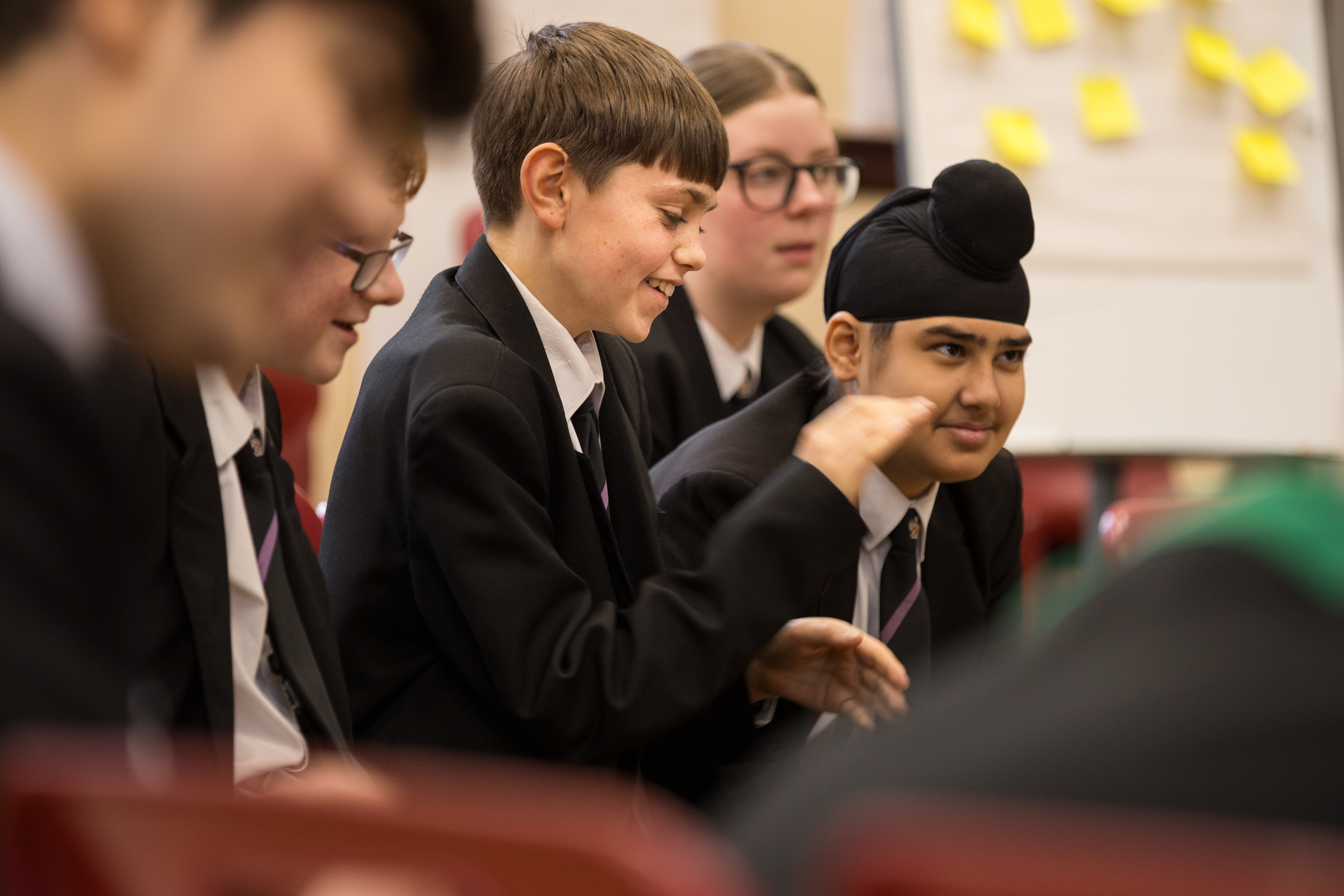 Young people taking part in a school based training activity.